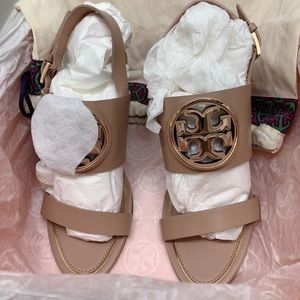 New Miller Wedge Sandals with tag, dust bag, box gift box from Tory website.